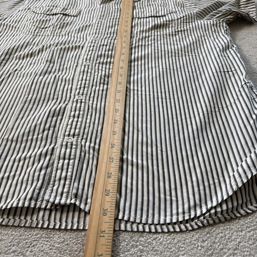THE NORTH FACE Striped Short Sleeve Shirt Men's Sz XL Snap Button Outdoors Retro